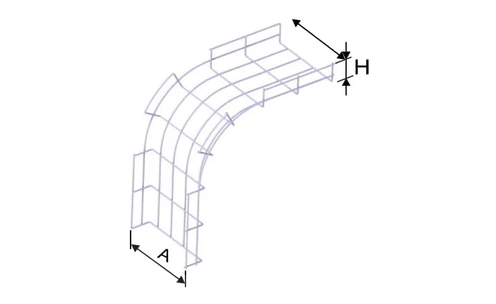WIRE MESH TRAY INSIDE AND OUTSIDE VERTICAL BEND